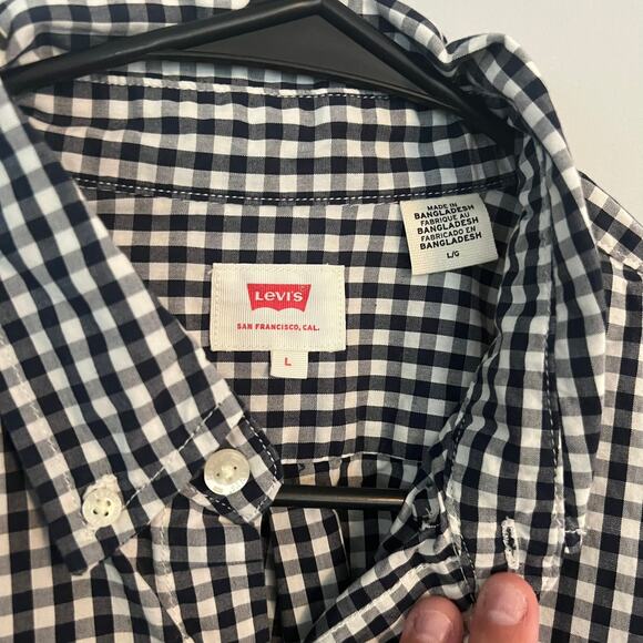 Levi's Gingham Check Button Down Shirt Men's Size Large Long Sleeves - Picture 4 of 7